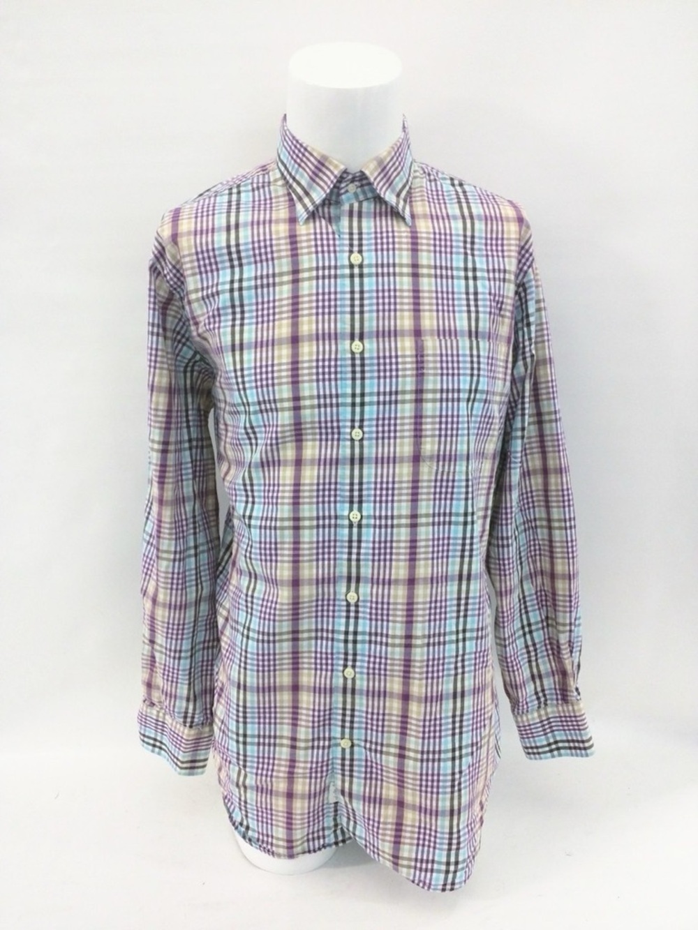 Peter Millar Multicolored Plaid Button-Up Shirt – Size XL | 100% Cotton
